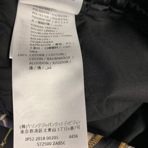 GUCCI Size 28 Gold Black Stripe Acetate Joggers Shorts - Picture 7 of 9